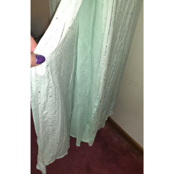 Sundress Laura Maxi Dress MINT GREEN M/L Boho Formal Gown Sparkle NWT Sexy Slits - Picture 7 of 16